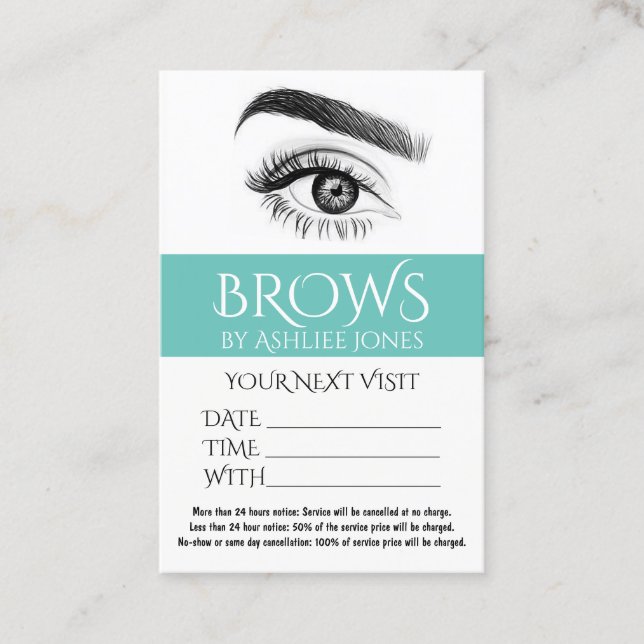 Eyebrows Eyelash Salon för avtalskort Visitkort (Framsida)