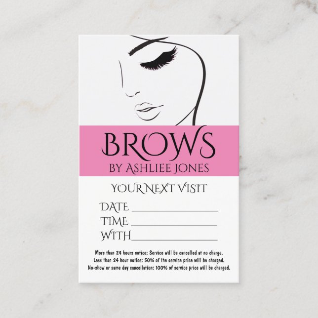 Eyebrows Eyelash Salon för avtalskort Visitkort (Framsida)
