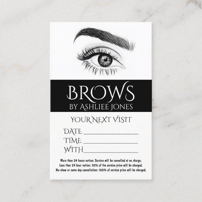 Eyebrows Eyelash Salon för avtalskort Visitkort (Framsida)