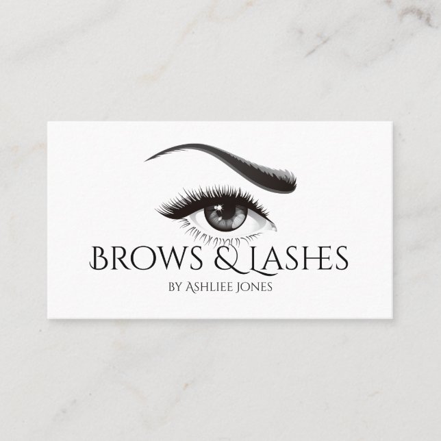 Eyebrows Microblading & Eyelash Extensions Salon Visitkort (Framsida)