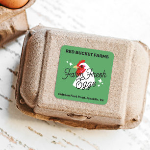Eyecatching Farm Fresh Eggs Label Fyrkantigt Klistermärke