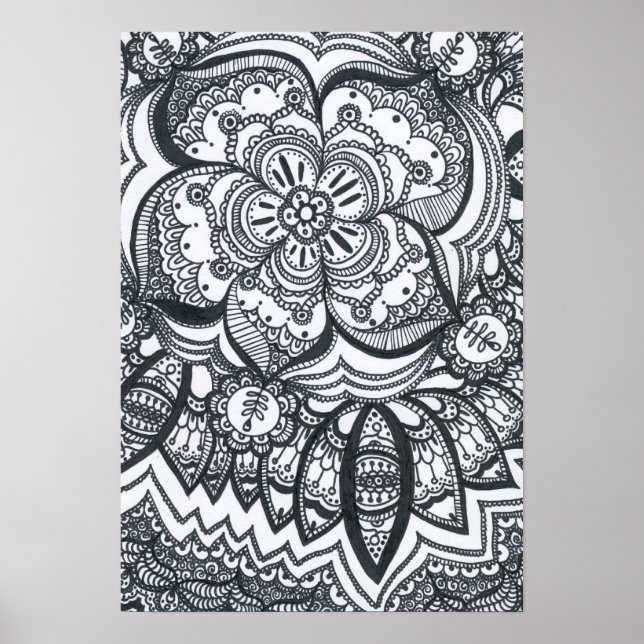 Eyed Flower Mandala Poster. Poster (Framsidan)