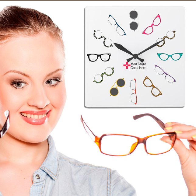 Eyeglasses Anpassningsbar Logotyp Clock Fyrkantig Klocka (Skapare uppladdad)