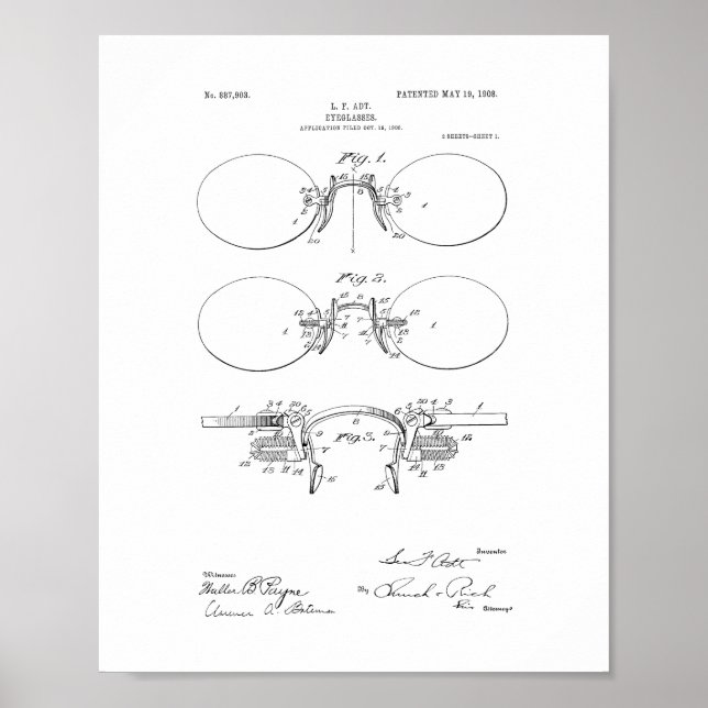 Eyeglasses Patent Poster (Framsidan)