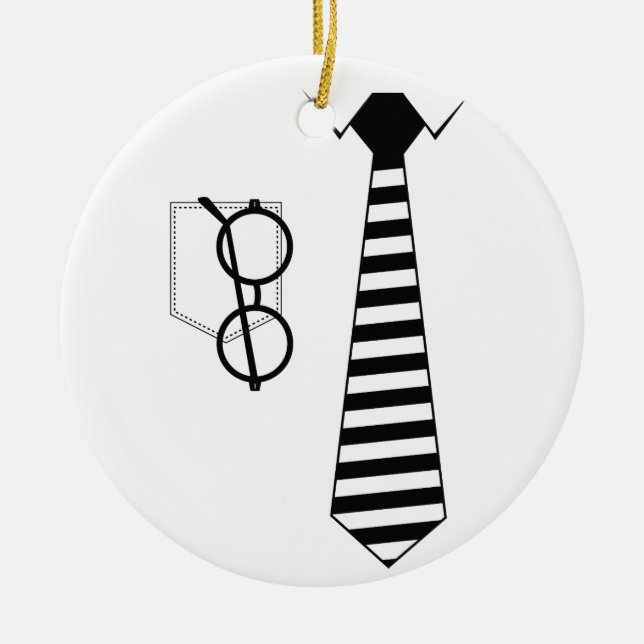 Eyeglasses Tie Julgransprydnad Keramik (Framsidan)