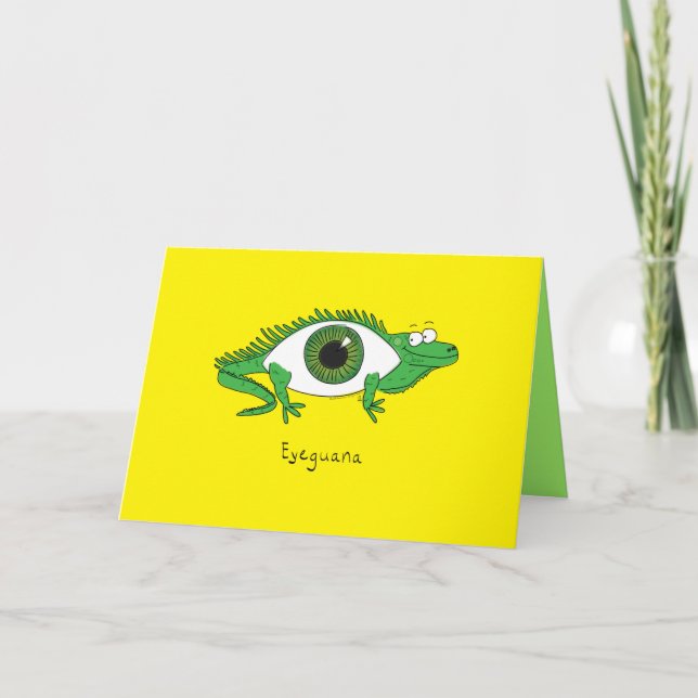 Eyeguana - Eyeball Iguana Reptile-gratulationskort Kort (Framsida)
