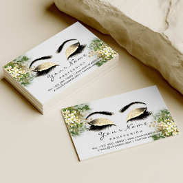 Eyelash Aftercare Instructions Blommigt Mint White Visitkort