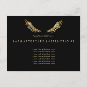 Eyelash Aftercare Instructions Golden Vingar Black Vykort