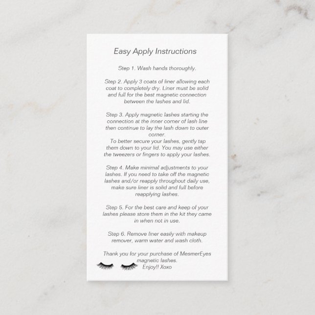 Eyelash Aftercare Instructions Referral Bokeh (Framsida)