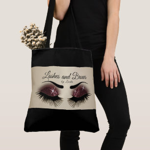 Eyelash and Brows - Burgundy Vin Glitter Tygkasse