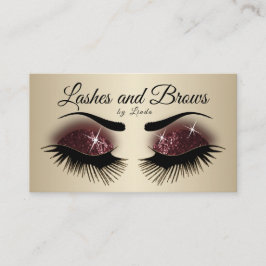 Eyelash and Brows - Burgundy Vin Glitter Visitkort