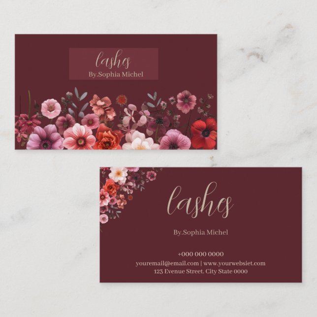 Eyelash Artist Affärskort - Elegant och yrke Visitkort (Fram/baksida)
