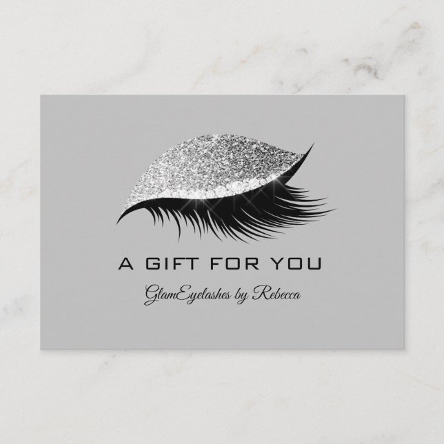 Eyelash Beauty Glitter Makeup Gift Certificate Tilläggskort (Framsida)