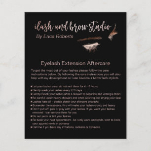 Eyelash & Brow Makeup Artist Eftervård Instruction Flygblad