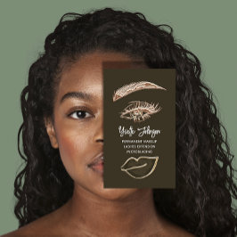 Eyelash Brow Makeup Logotyp QR kod Lip Ro Brown Visitkort