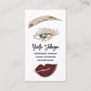 Eyelash Brow Makeup Logotyp QR kod Lip Ro White Visitkort