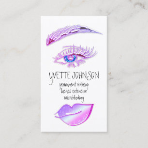 Eyelash Brow Makeup Logotyp QRCode Lip Holograph R Visitkort
