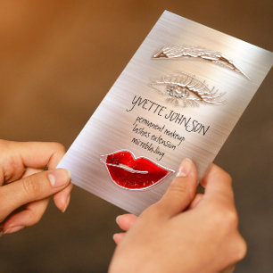 Eyelash Brow Makeup Logotyp QRCode Lip Ro Glitter Visitkort