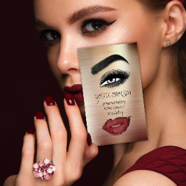 Eyelash Brow Makeup Logotyp QRCode Lip Ro Smoky Visitkort