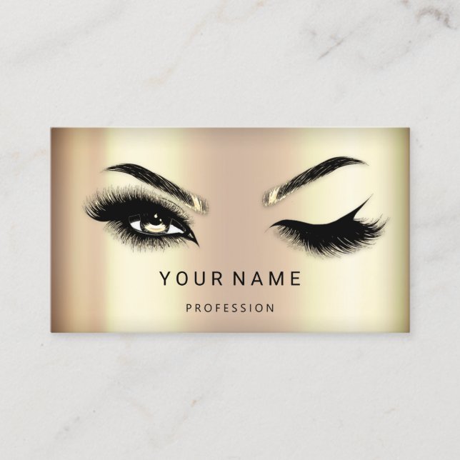 Eyelash Brow Microblade Hair QR CODE Logotyp FauxG Visitkort (Framsida)