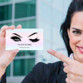Eyelash Brow Microblade. QR CODE Logotyp Silver Om Visitkort