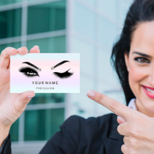 Eyelash Brow Microblade. QR CODE Logotyp Silver Om Visitkort