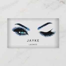 Eyelash Brow Microblade QR Logotyp Blue Lash Visitkort