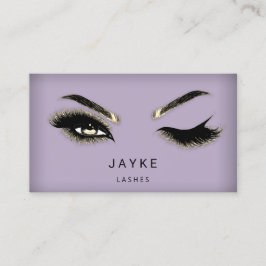 Eyelash Brow Microblade QR-Logotyp Lila Guld Visitkort