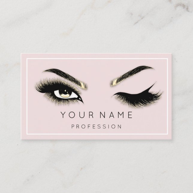 Eyelash Brows Microblade QRCODE-Rosa - ram Visitkort (Framsida)
