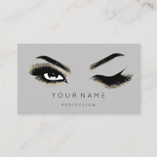 Eyelash Brows Microblading QRCODE Logotyp Guld Gr Visitkort