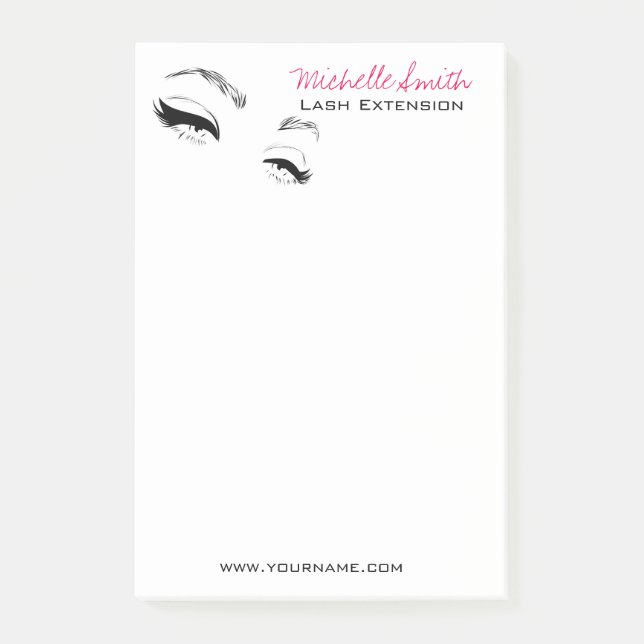 Eyelash brows Permanent Makeup Artist Ögon Lash Post-it Block (Framsida)