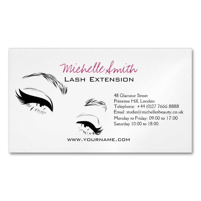Eyelash brows Permanent Makeup Artist Ögon Lash Visitkortmagnet (Framsida)