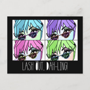 Eyelash DIVA - "LASH OUT!" Vykort