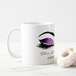 Eyelash Exention Beauty Magenta Lila Glitter Kaffemugg