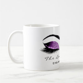 Eyelash Exention Beauty Magenta Lila Glitter Kaffemugg