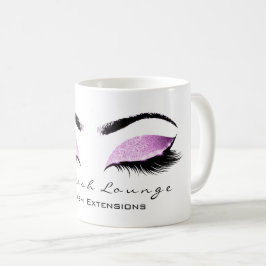 Eyelash Exention Beauty Magenta Rosa Glitter Kaffemugg