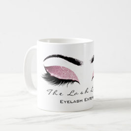 Eyelash Exention Beauty Rosa  Glitter Kaffemugg