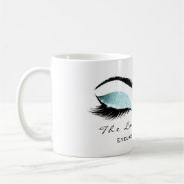 Eyelash Exention Beauty Studio Aqua Blue Glitter Kaffemugg
