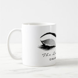 Eyelash Exention Beauty Studio Grått SilverGlitter Kaffemugg