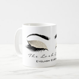 Eyelash Exention Beauty Studio Ivory Glitter Kaffemugg