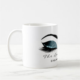 Eyelash Exention Beauty Studio Teal Glitter Kaffemugg