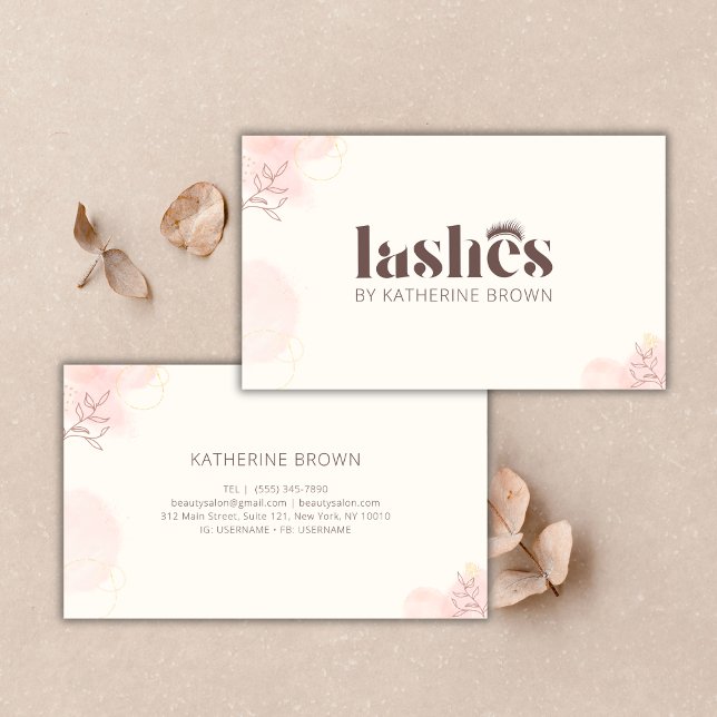 Eyelash Extension Branding Elegant Lash Artist Visitkort (Elegant Lash Artist Business Card Template Custom Eyelash Extension Branding)