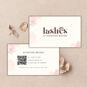 Eyelash Extension Branding Lash Artist QR-kod Visitkort