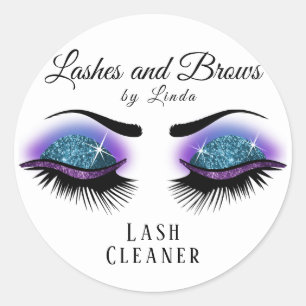 Eyelash Extension Cleaner - Blue and Lila Runt Klistermärke