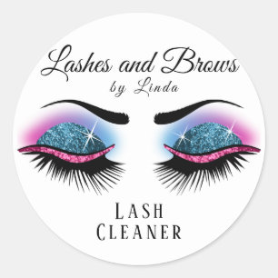 Eyelash Extension Cleaner - Blue and Rosa Runt Klistermärke