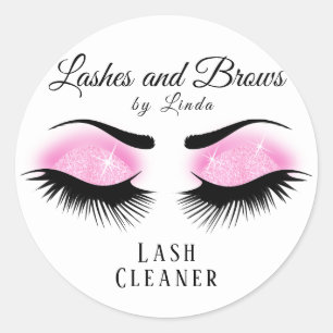 Eyelash Extension Cleaner Design - Rosa Runt Klistermärke