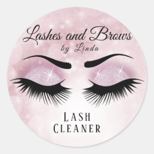 Eyelash Extension Cleaner Design - Söt Rosa Runt Klistermärke