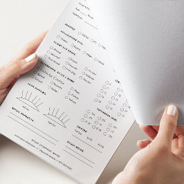 Eyelash Extension Client Record 40 sidor Anteckningsblock