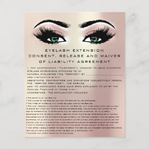 EYELASH EXTENSION CONSENT, RELEASING AND WAIVER Gr Flygblad