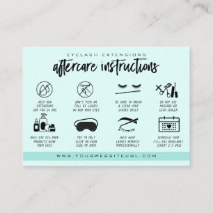 Eyelash Extension Efterhandsinstruktioner Lash Log Visitkort